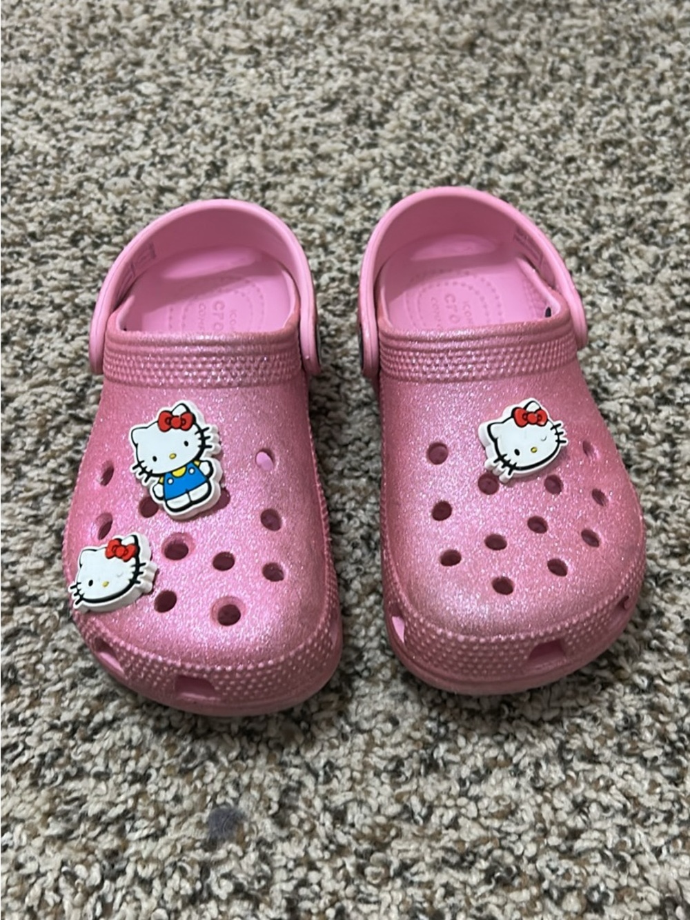 Glitter Pink Kids Crocs Sandals